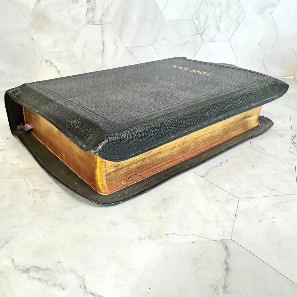 King James Holy Bible 1947 Spencer Press Large Type Genuine Black Leather KJV